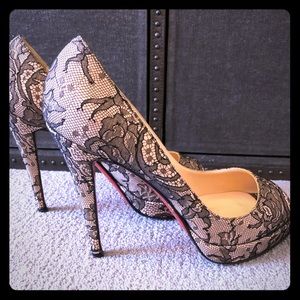 Christian Louboutin Nude and Lace Heels